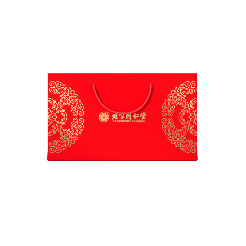 北京同仁堂-内廷上用-藏红花红色礼袋