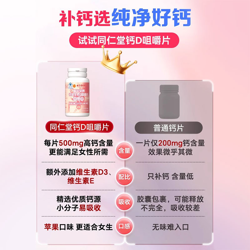 北京同仁堂怡福寿普修堂牌钙维生素D咀嚼片