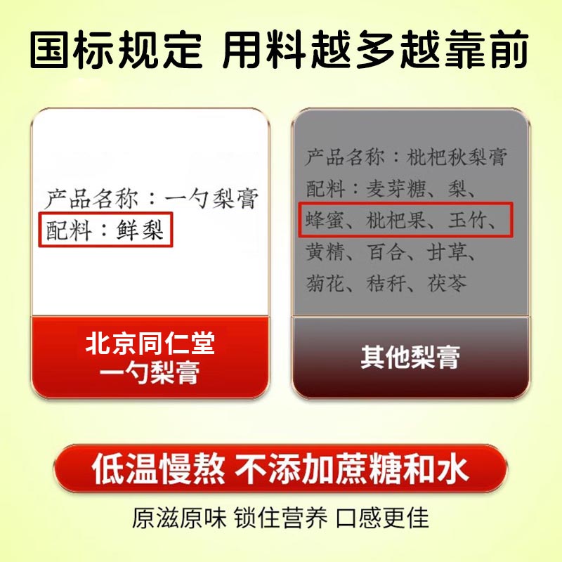 北京同仁堂内廷上用一勺梨膏130g(13g*10勺)/盒